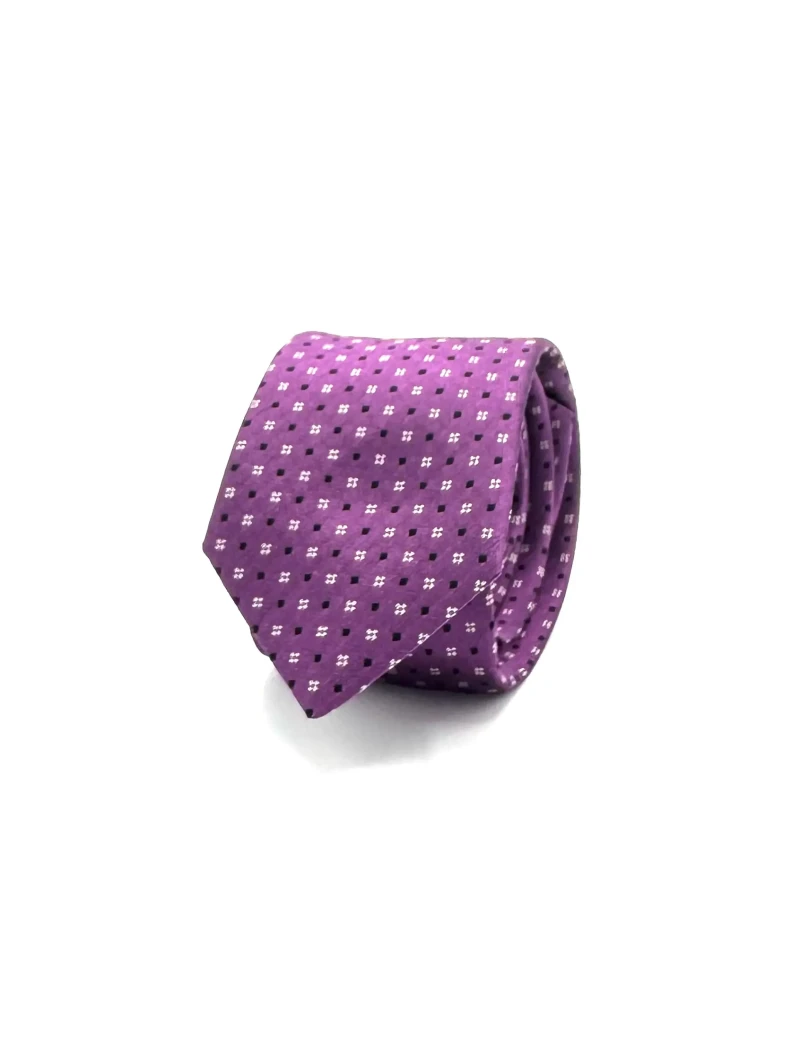 Cravatta slim in seta viola...
