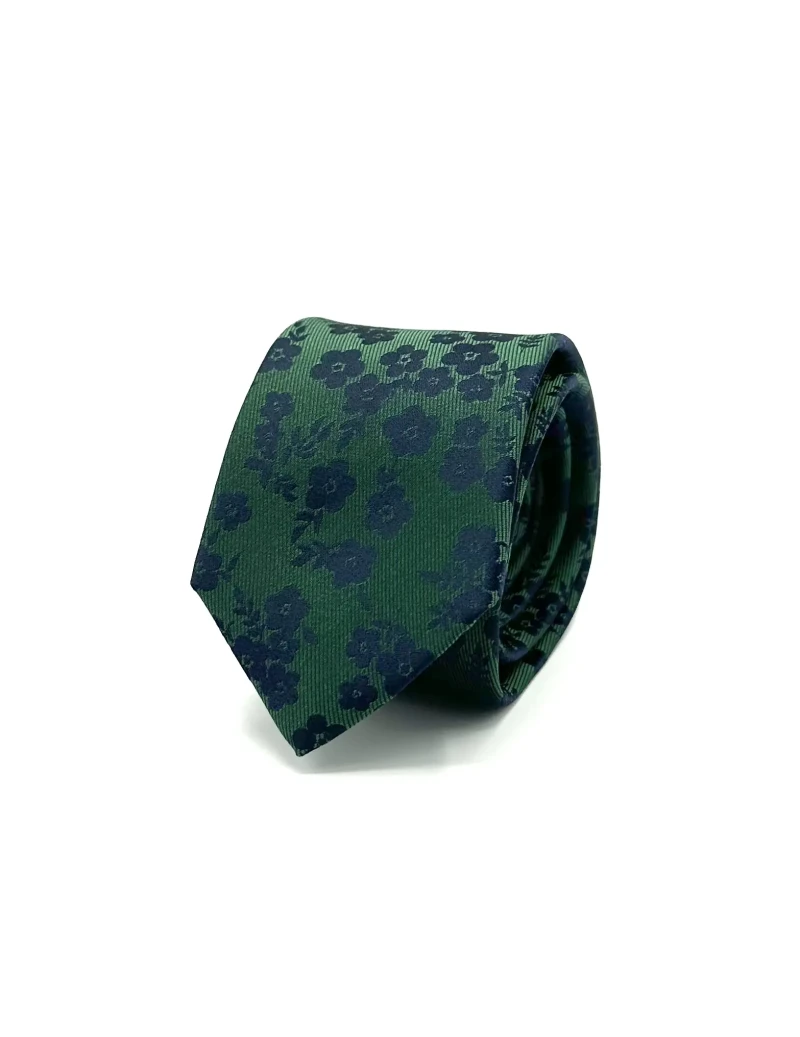 Cravatta slim in seta verde...
