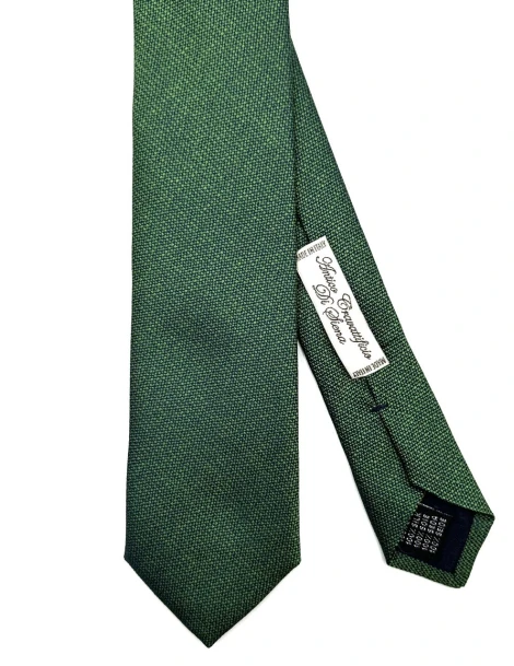 Cravatta Slim In Seta Tinta Unita Verde