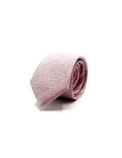 Cravatta Slim In Seta Tinta Unita Rosa