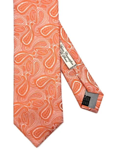 Cravatta in seta paisley arancione