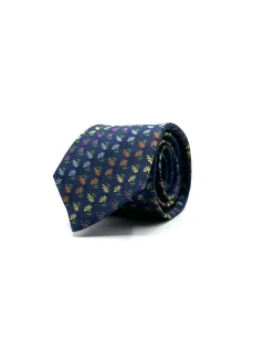 Cravatta in seta limited edition blu girasoli colorati